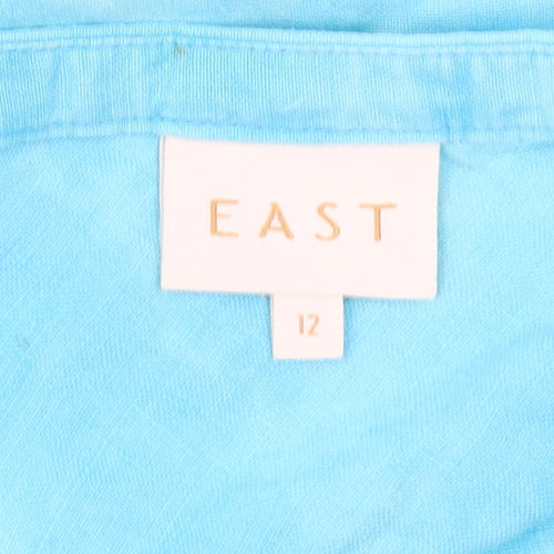 EAST Women's Blue Linen Flare Skirt - Size 12