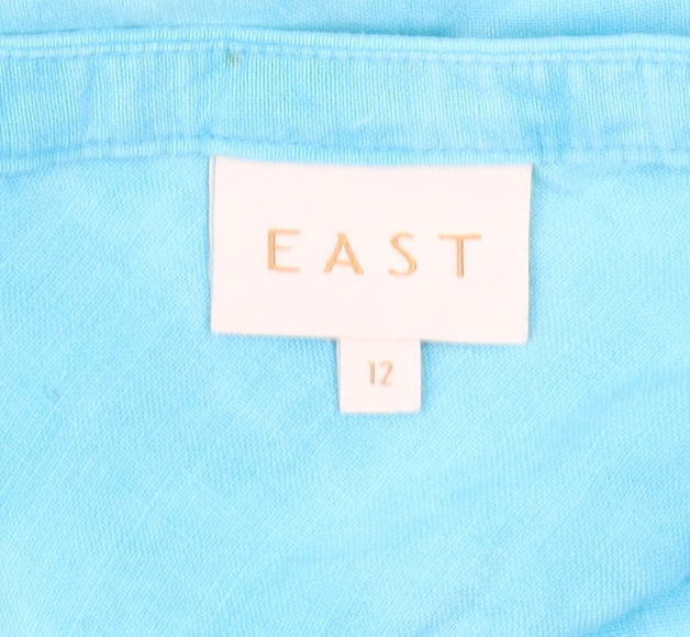 EAST Women's Blue Linen Flare Skirt - Size 12