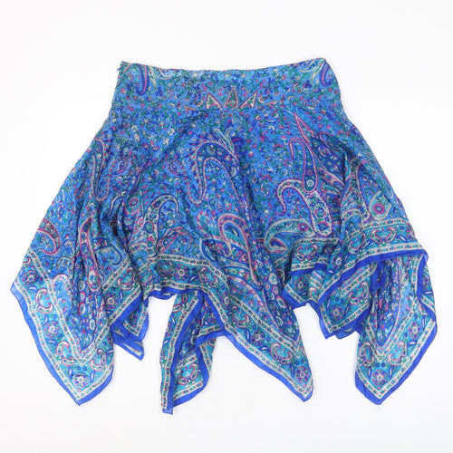 Lipsy Women's Blue Flare Skirt, Size 12, Paisley Pattern