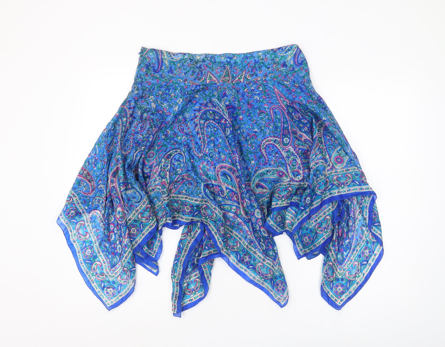 Lipsy Women's Blue Flare Skirt, Size 12, Paisley Pattern