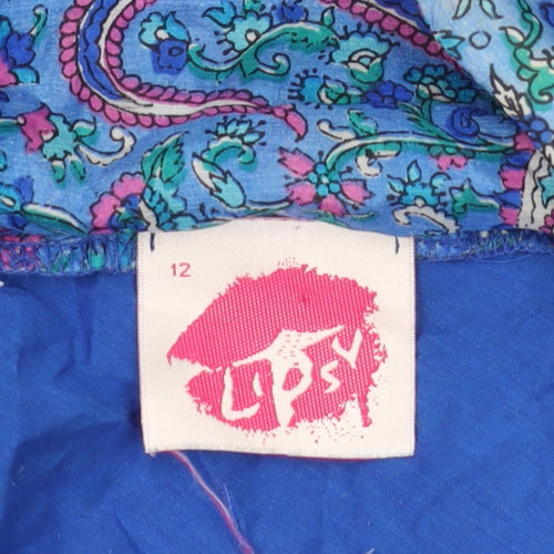 Lipsy Women's Blue Flare Skirt, Size 12, Paisley Pattern