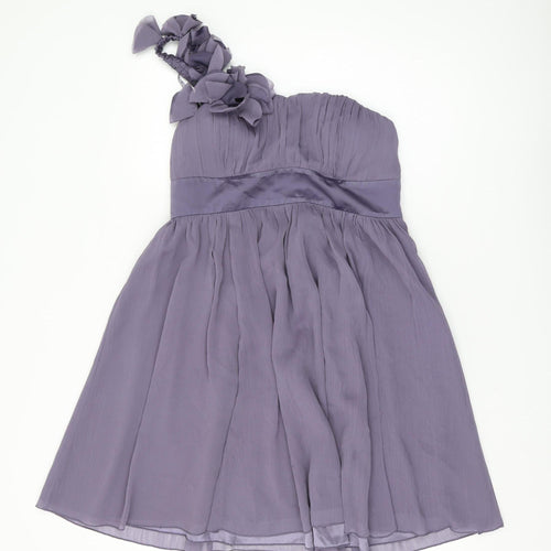 Lipsy Women's Purple A-Line One Shoulder Dress Size 10