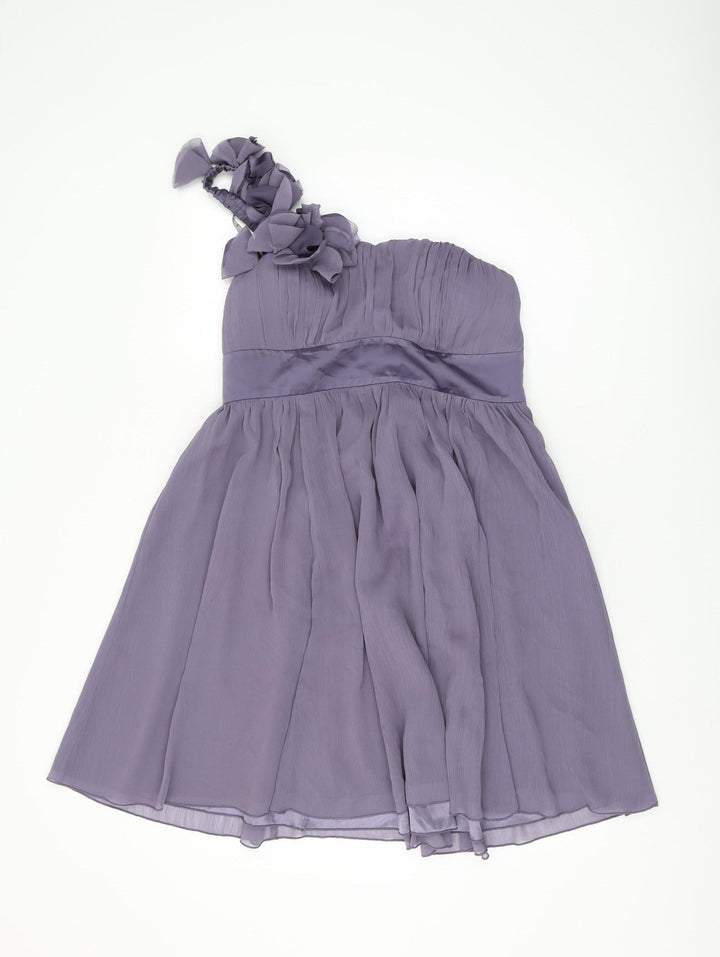 Lipsy Women's Purple A-Line One Shoulder Dress Size 10