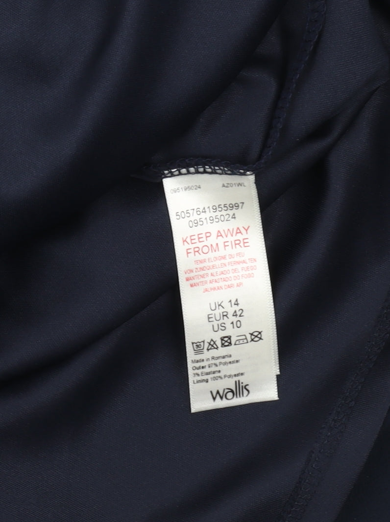 Wallis Petite Blue Shift Dress, Size 14, Bell Sleeves