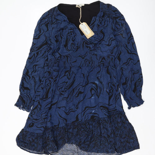 Fat Face Women's Blue Geometric Shift Dress Size 12