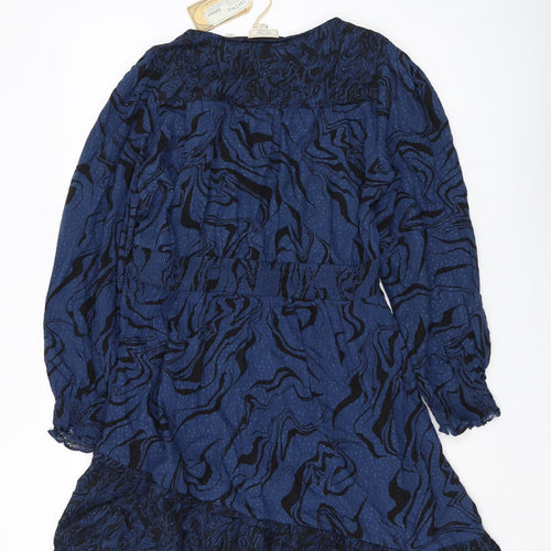 Fat Face Women's Blue Geometric Shift Dress Size 12