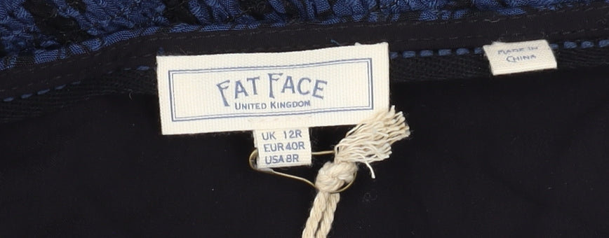 Fat Face Women's Blue Geometric Shift Dress Size 12