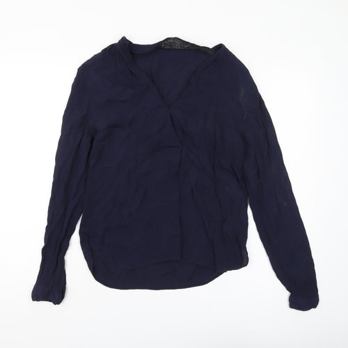 Warehouse Women's Blue V-Neck Blouse Size 8