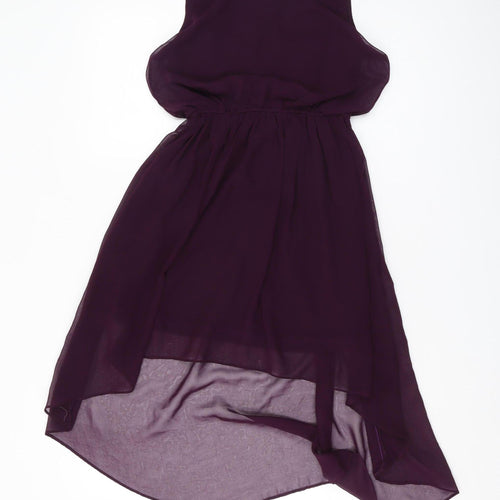 Oh My Love Purple A-Line Hi-Low Dress, XS Women