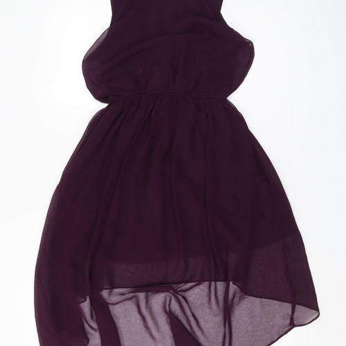 Oh My Love Purple A-Line Hi-Low Dress, XS Women