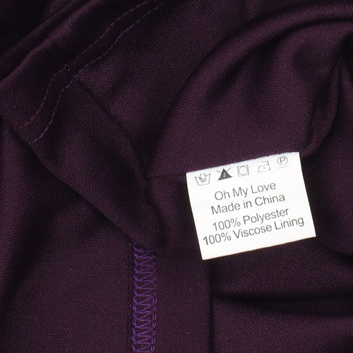 Oh My Love Purple A-Line Hi-Low Dress, XS Women