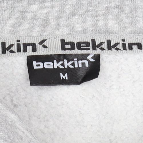 Bekkin Men's Grey Full Zip Sweatshirt M - Lined Logo