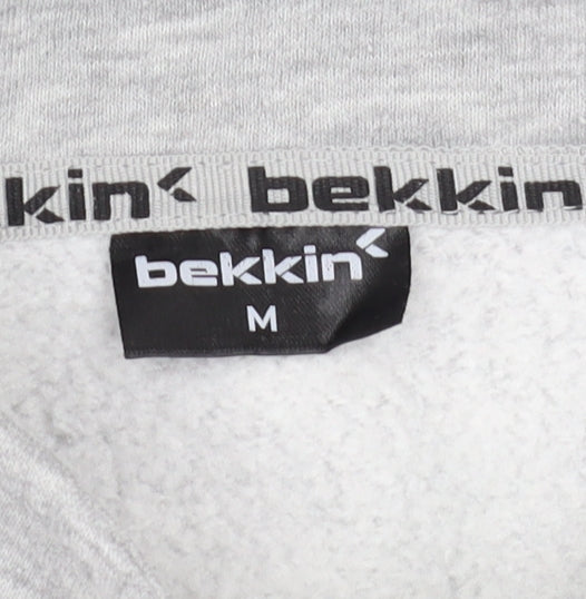 Bekkin Men's Grey Full Zip Sweatshirt M - Lined Logo