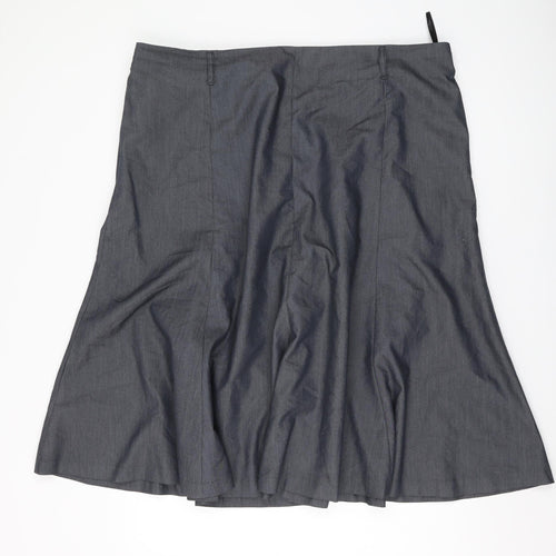 Damart Women's Grey A-Line Knee Length Skirt Size 24