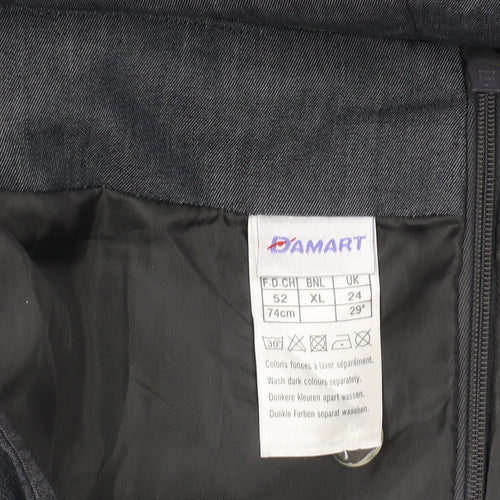 Damart Women's Grey A-Line Knee Length Skirt Size 24