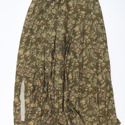 Hammerschmid Women's Green Long Pleated Skirt, Size 14