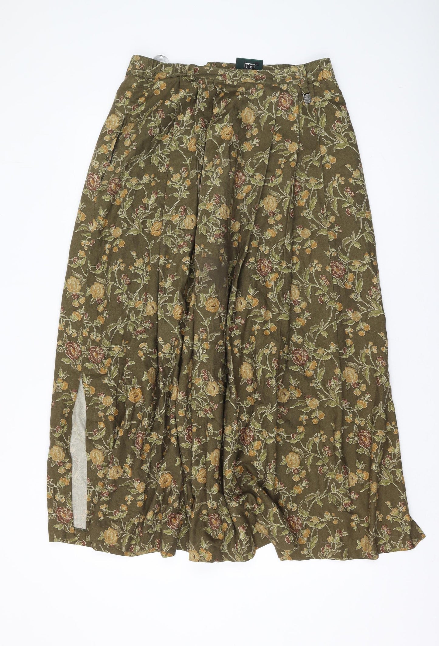 Hammerschmid Women's Green Long Pleated Skirt, Size 14