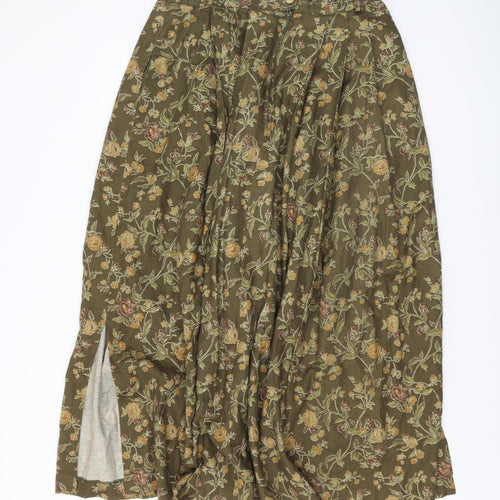 Hammerschmid Women's Green Long Pleated Skirt, Size 14