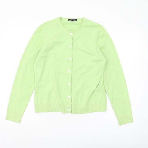 Lands' End Women Green Cardigan S Button Casual