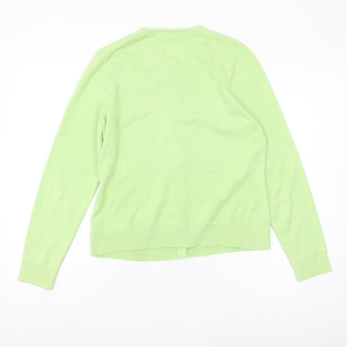 Lands' End Women Green Cardigan S Button Casual