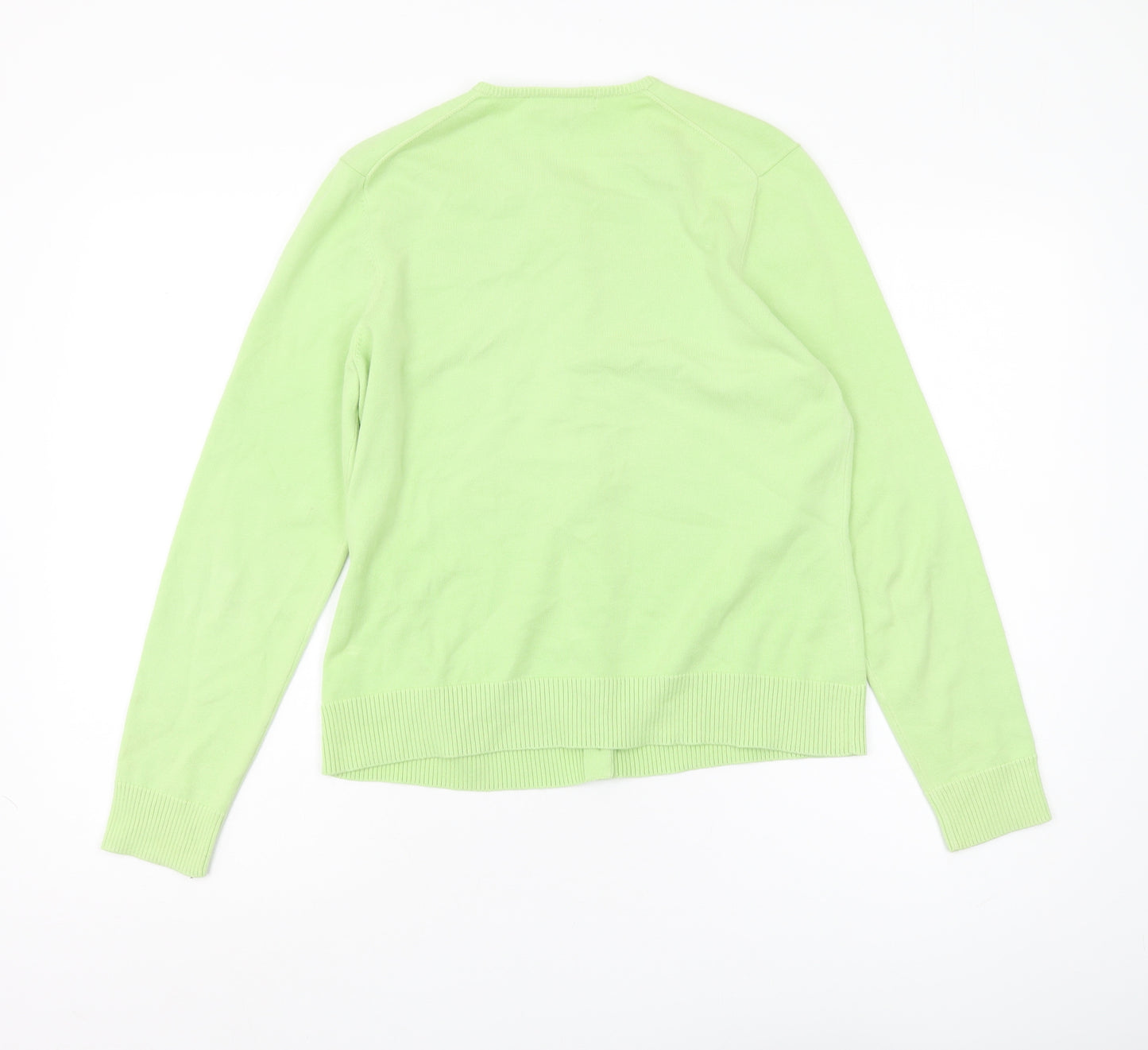 Lands' End Women Green Cardigan S Button Casual
