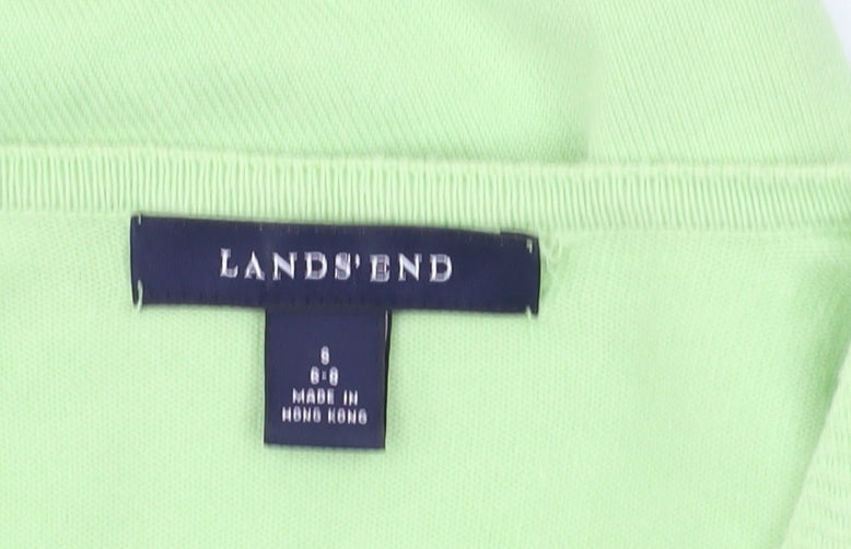 Lands' End Women Green Cardigan S Button Casual
