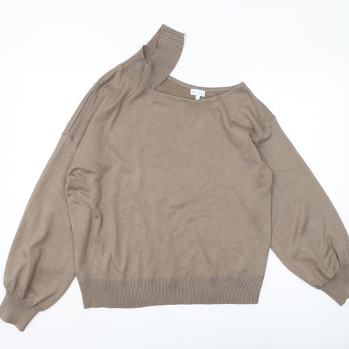Blue Vanilla Women's Brown Asymmetrical Pullover Jumper
