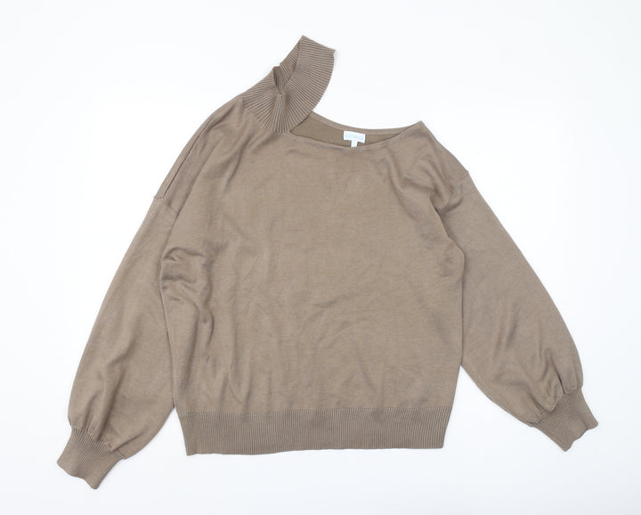 Blue Vanilla Women's Brown Asymmetrical Pullover Jumper