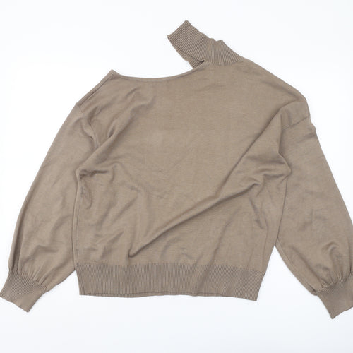 Blue Vanilla Women's Brown Asymmetrical Pullover Jumper