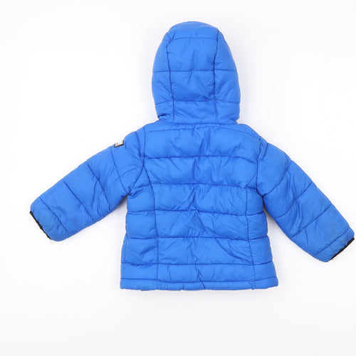 DKNY Boys Blue Puffer Jacket Size 2-3 Winter Hooded Coat