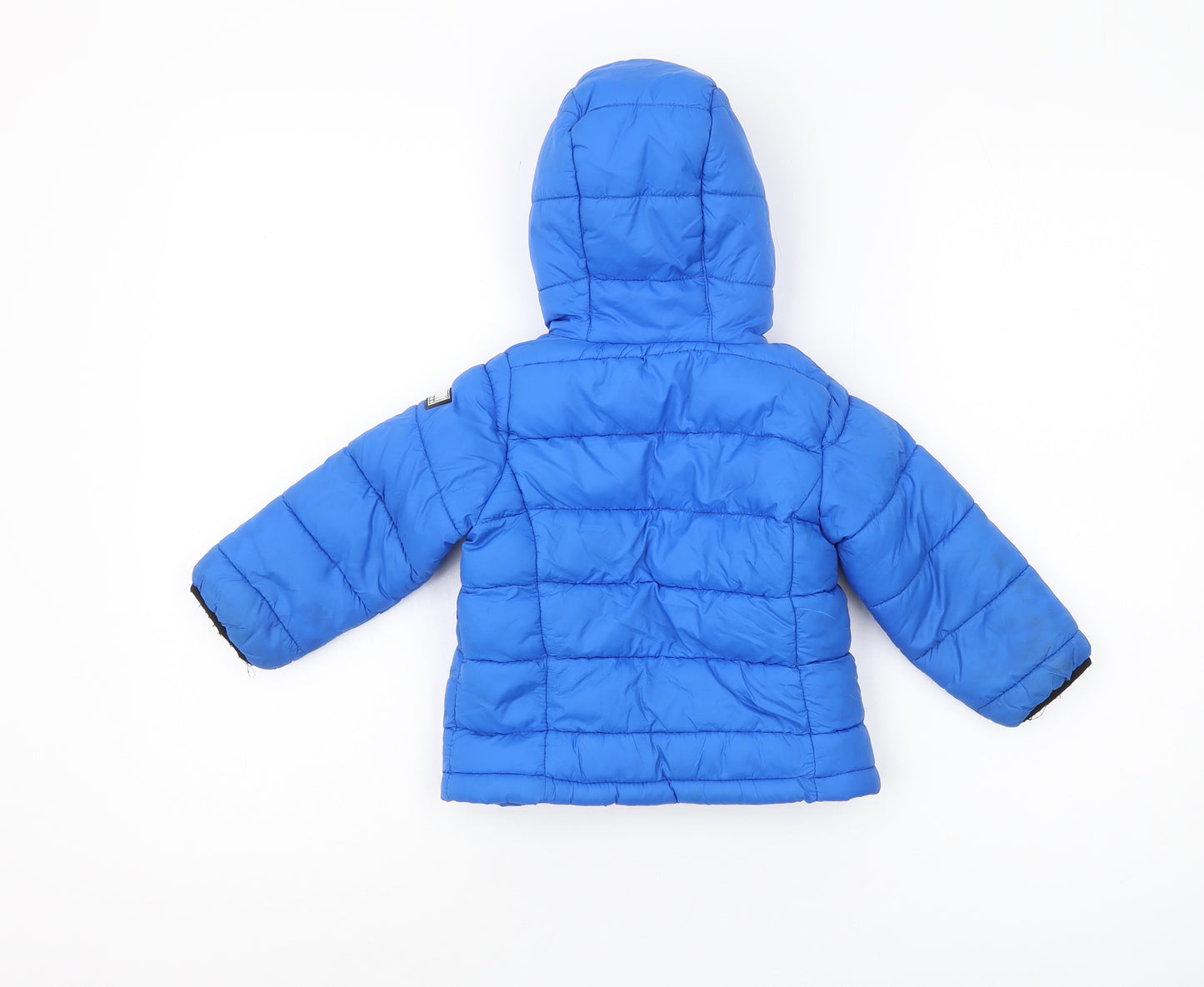 DKNY Boys Blue Puffer Jacket Size 2-3 Winter Hooded Coat