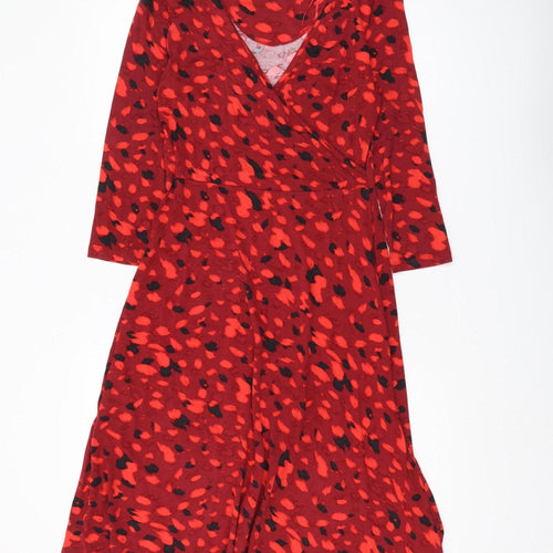 Principles Women's Red Wrap Dress Size 10