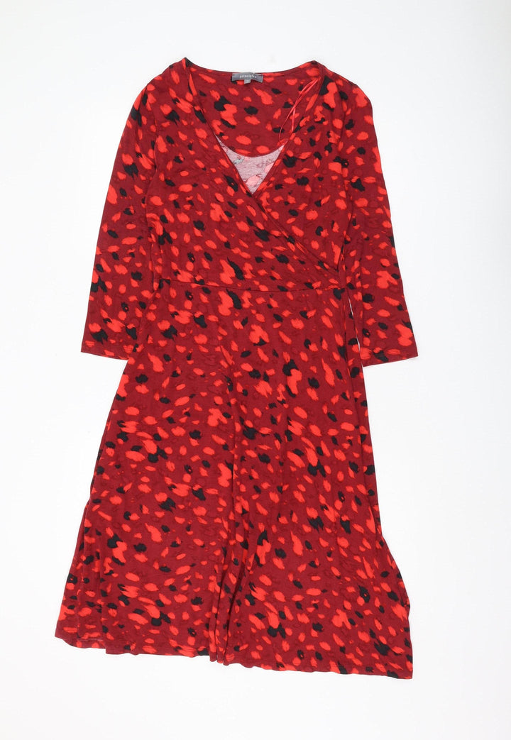 Principles Women's Red Wrap Dress Size 10