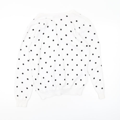 Happy D. Women’s White Polka Dot Cardigan S