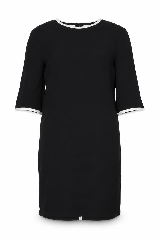 Front view of John Lewis Women's Black Shift Dress, size 8