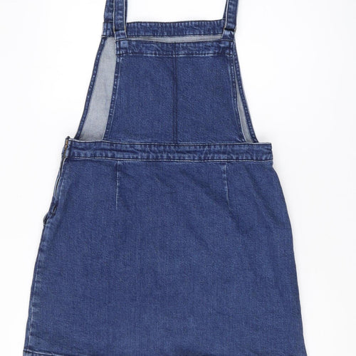 ASOS Women's Blue Denim Pinafore Dress Size 14