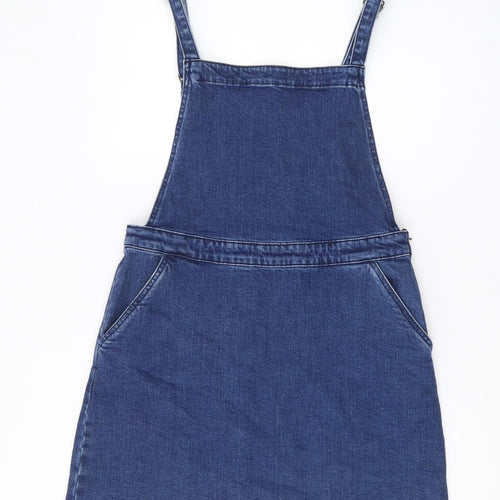 ASOS Women's Blue Denim Pinafore Dress Size 14