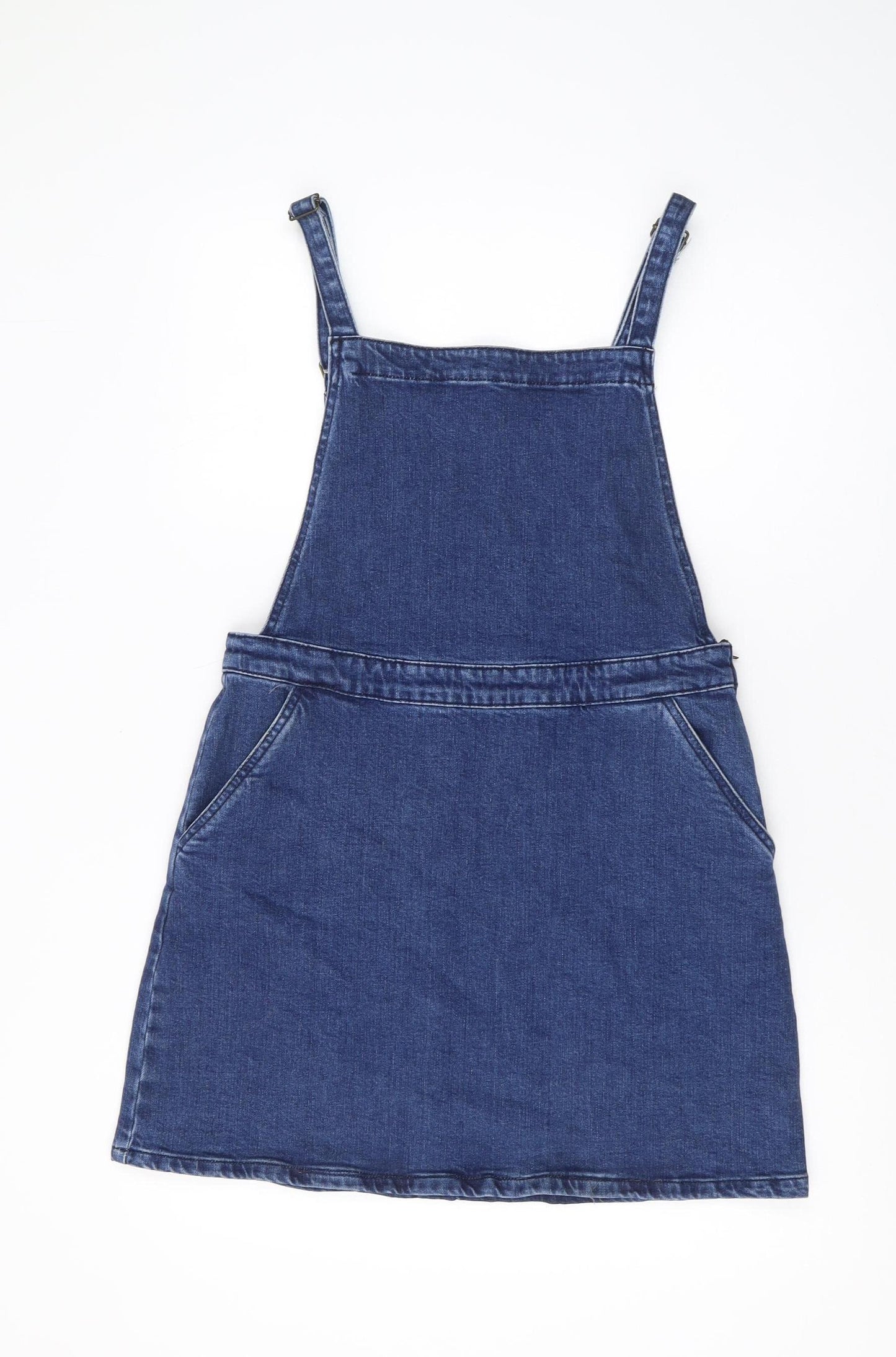 ASOS Women's Blue Denim Pinafore Dress Size 14