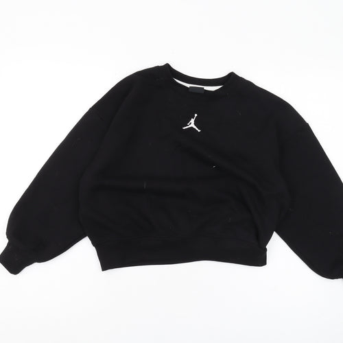 Jordan Girls Black Pullover Sweatshirt M Basketball Logo