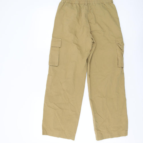 Kitsch Women's Beige Cargo Trousers S Cotton Relaxed