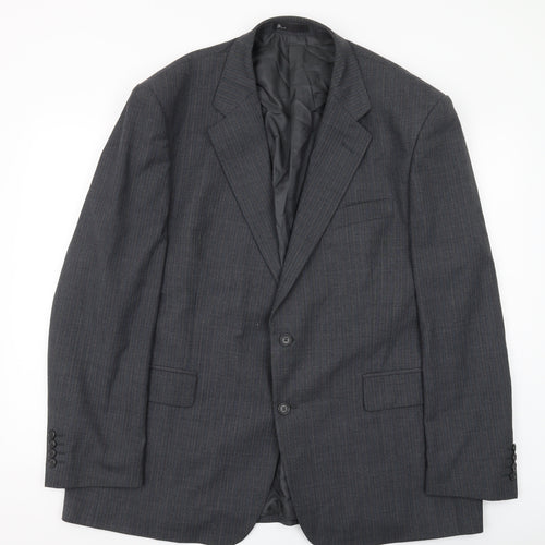 BHS Men's Grey Wool Blend Suit Jacket 48 Inch
