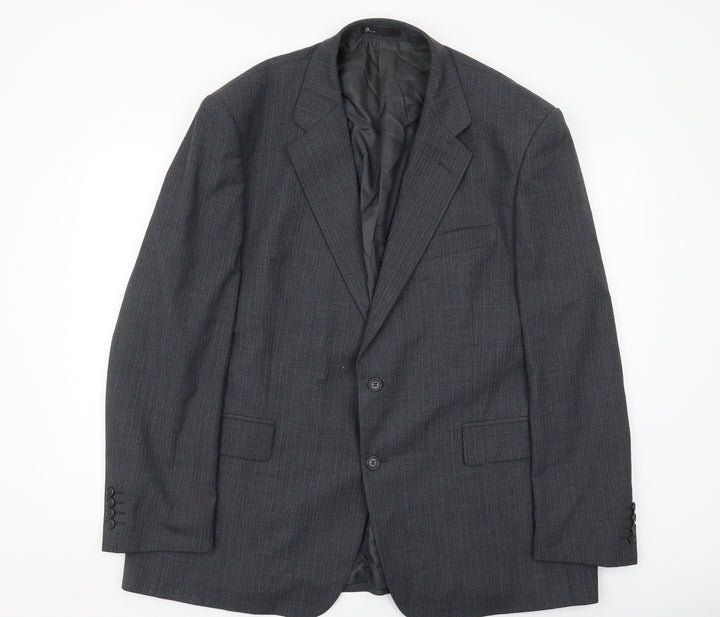 BHS Men's Grey Wool Blend Suit Jacket 48 Inch