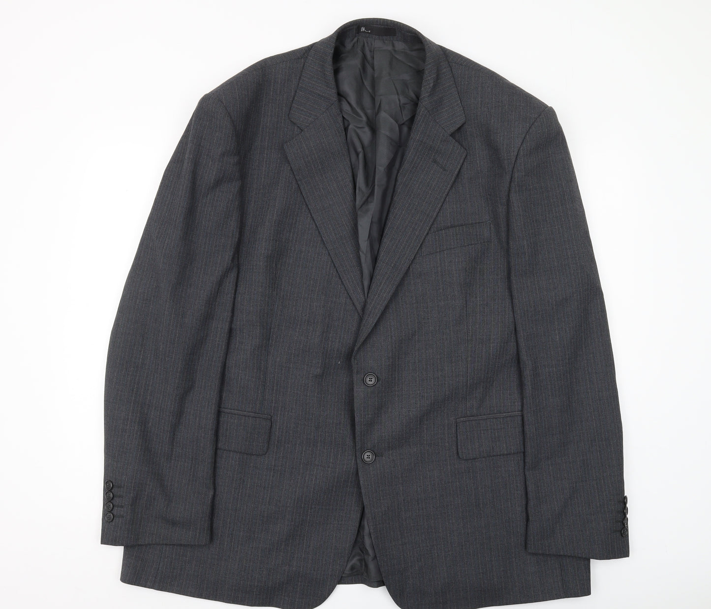 BHS Men's Grey Wool Blend Suit Jacket 48 Inch