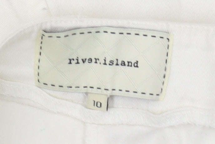 River Island Women's White Chino Shorts Size 10