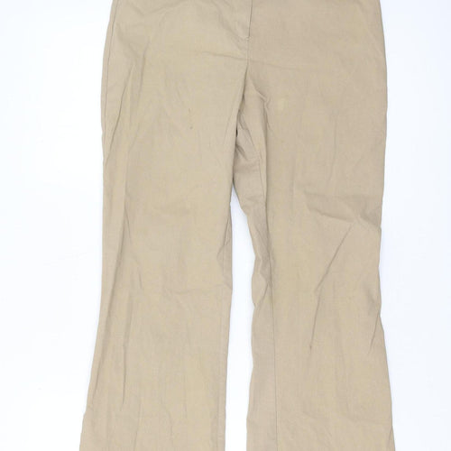 Topshop Women’s Beige Straight Trousers Size 10
