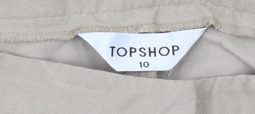 Topshop Women’s Beige Straight Trousers Size 10