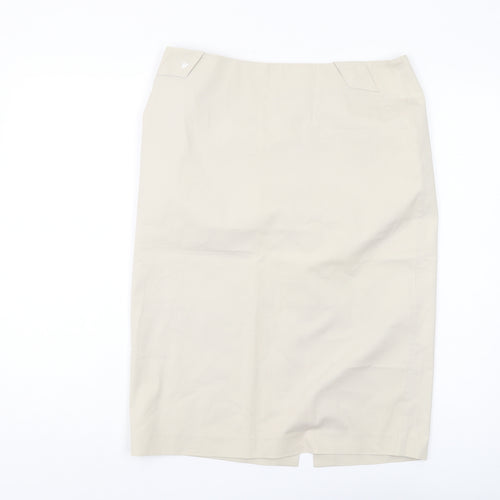 Per Una Women's Beige Pencil Skirt - Size 14