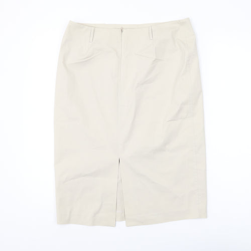 Per Una Women's Beige Pencil Skirt - Size 14