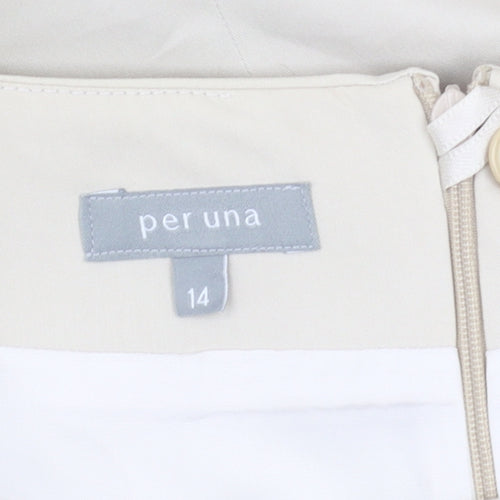 Per Una Women's Beige Pencil Skirt - Size 14