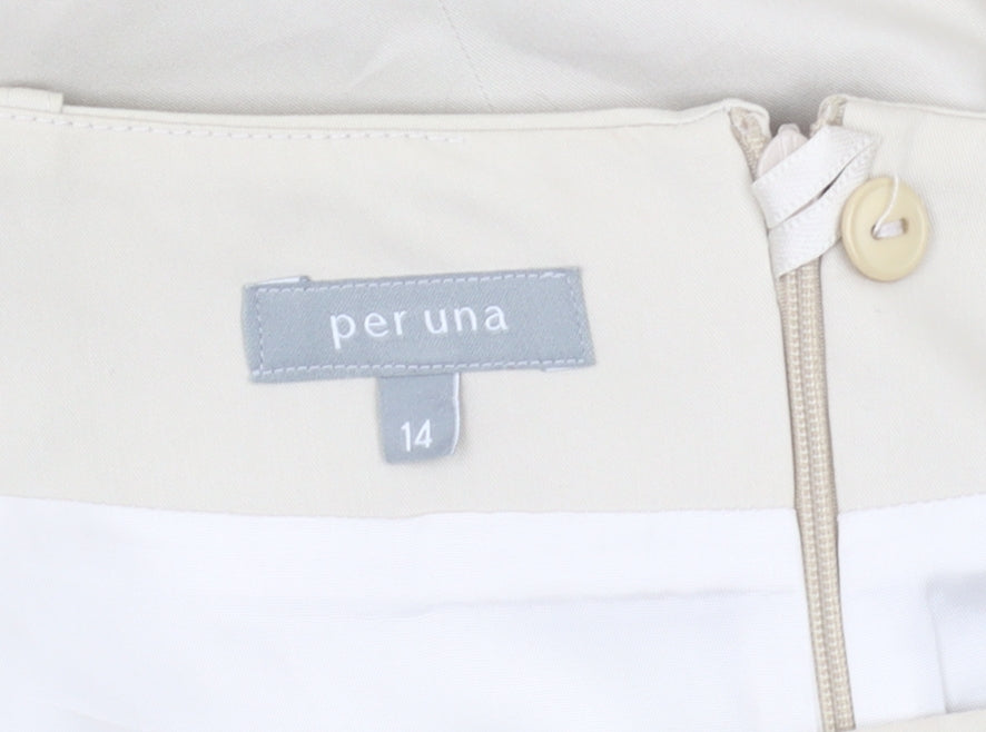 Per Una Women's Beige Pencil Skirt - Size 14